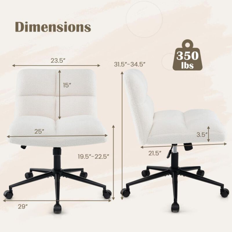 Hivvago Cross Legged Chair with Wheels with Padded Seat Adjustable Height for Bedroom Study
