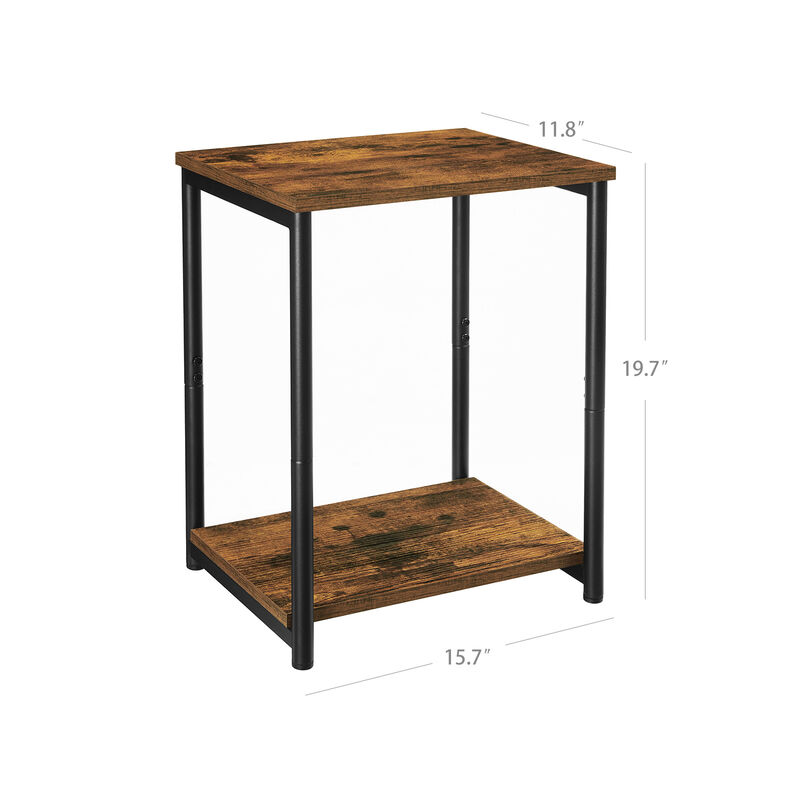 End Table with Storage Shelf - Stylish Side Table for Organized Living Spaces