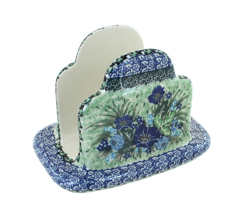 Blue Rose Polish Pottery Teresa Napkin Holder