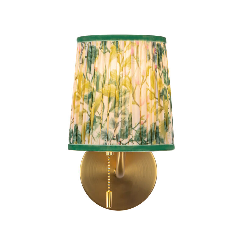 Scout 10-in Damp-Rated Wall/Vanity Light with Patterned Pleated Linen Shade image number 4