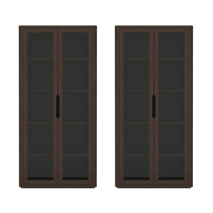 Rivington Brown Bookcase Cabinet (Set of 2)