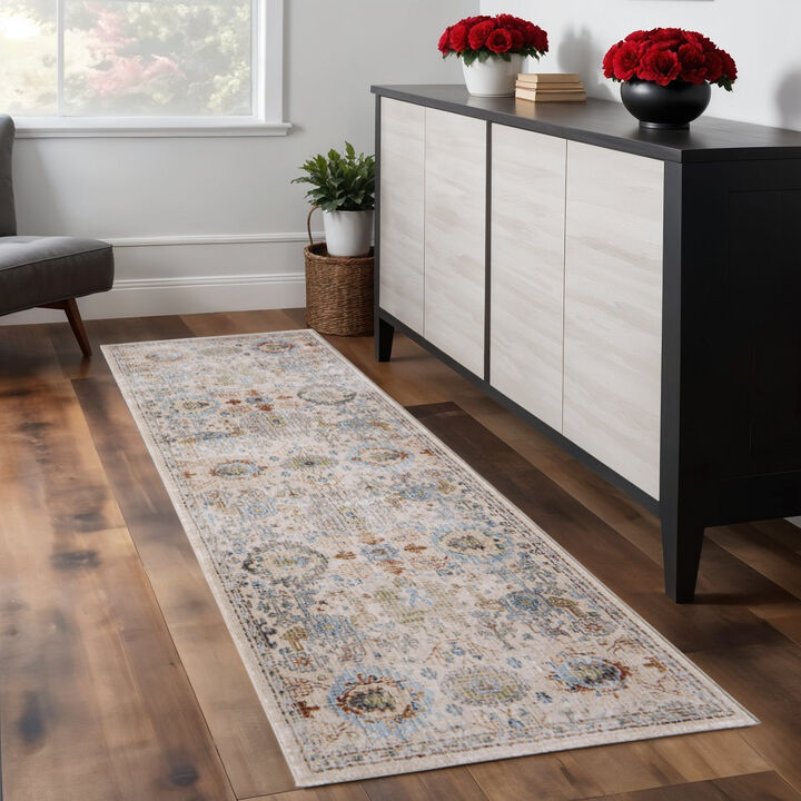 HomeRoots Floral Runner Rug