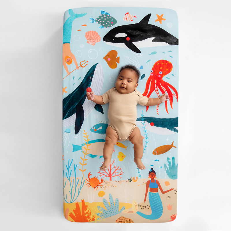 Beyond the Reef 100% Cotton Fitted Crib Sheet