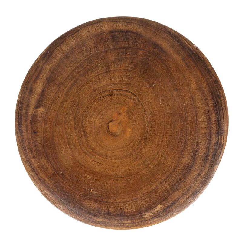 Hand-Carved Wood Side Table, Walnut Finish image number 5