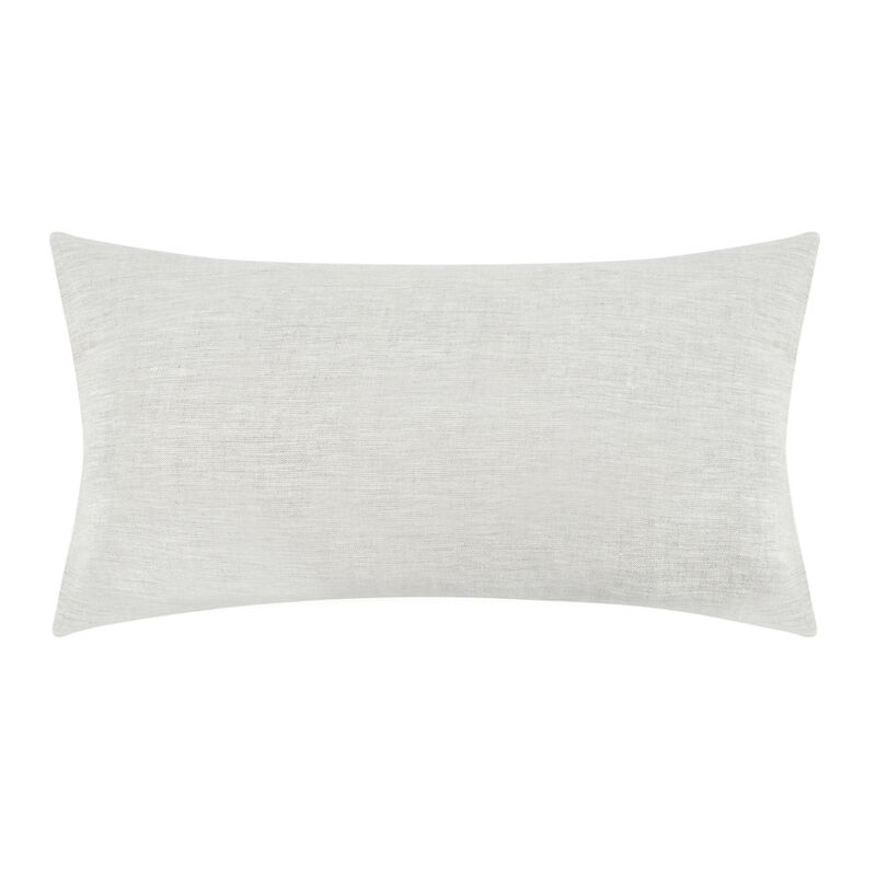 Mulo Lumbar Throw Pattern, Foliage Pattern 14x26 Inch Brown Flax Linen - Benzara