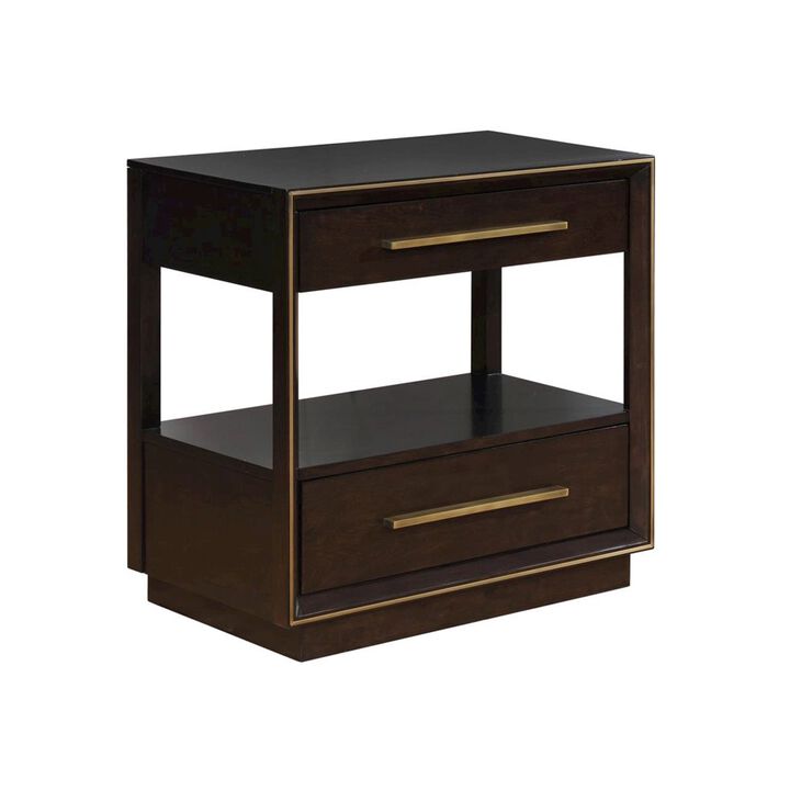 Simple Relax 2-Drawer Nightstand in Smoked Peppercorn