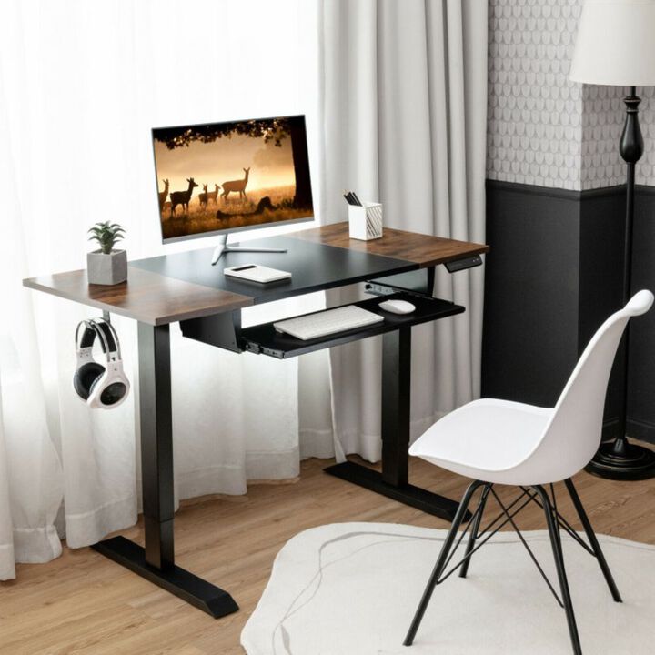 48 Inch Electric Sit to Stand Desk with Keyboard Tray