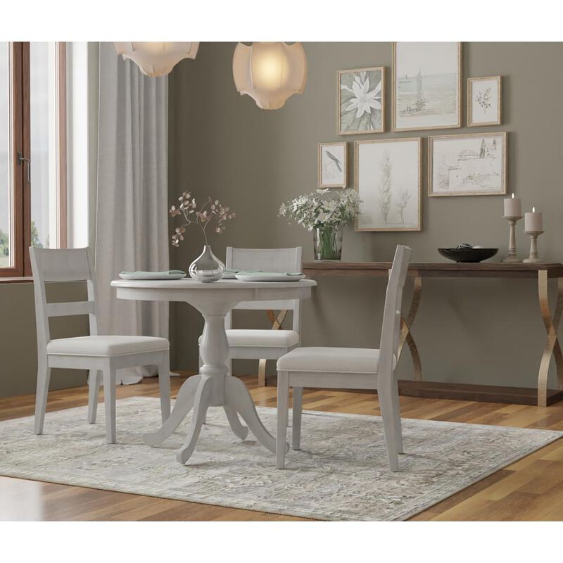 Carolina Living Fairview 36 Round Pedestal Dining Table - Whitewash