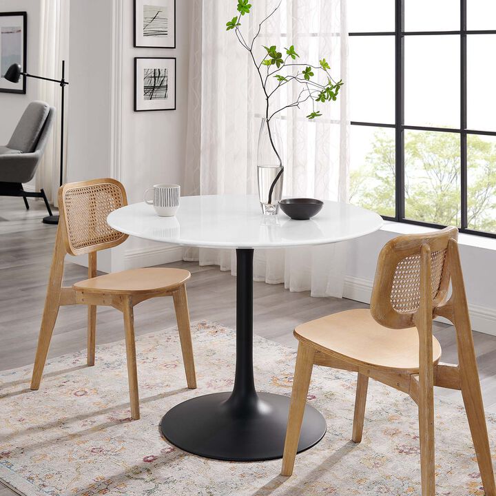 Modway - Lippa 40" Round Dining Table Black White