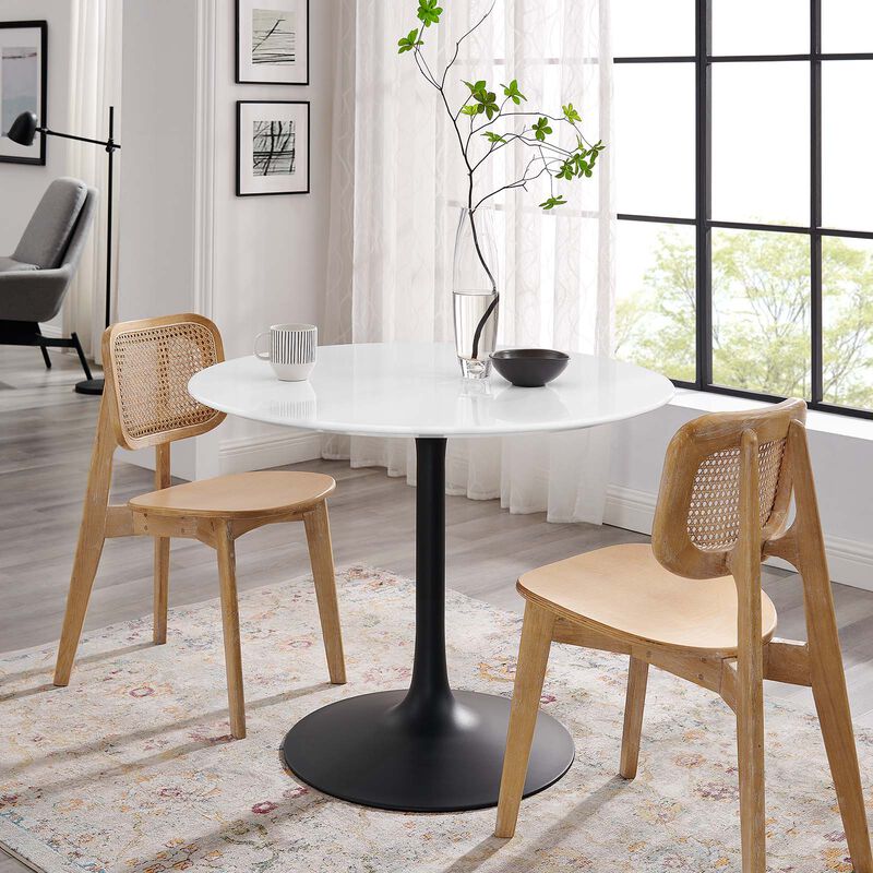 Modway - Lippa 40" Round Dining Table Black White