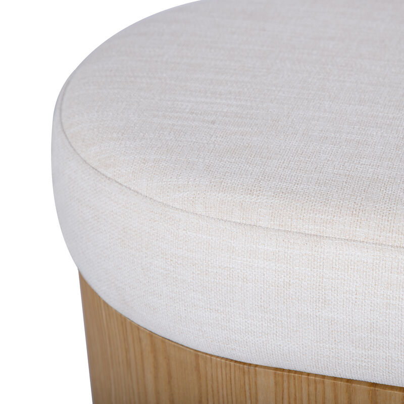 Poppi Cream Performance Fabric Storage Bench image number 5