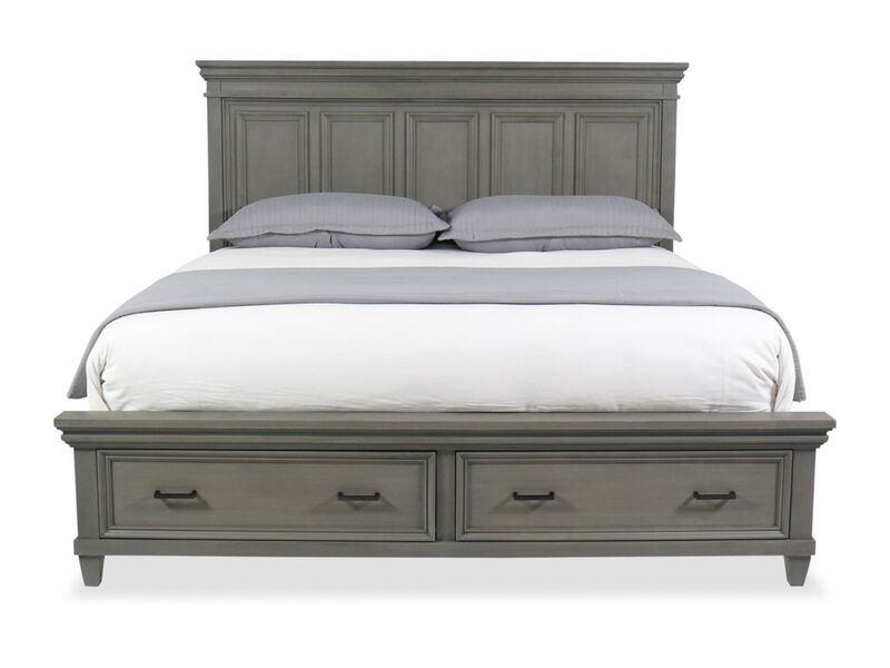 Slate Queen Storage Bed