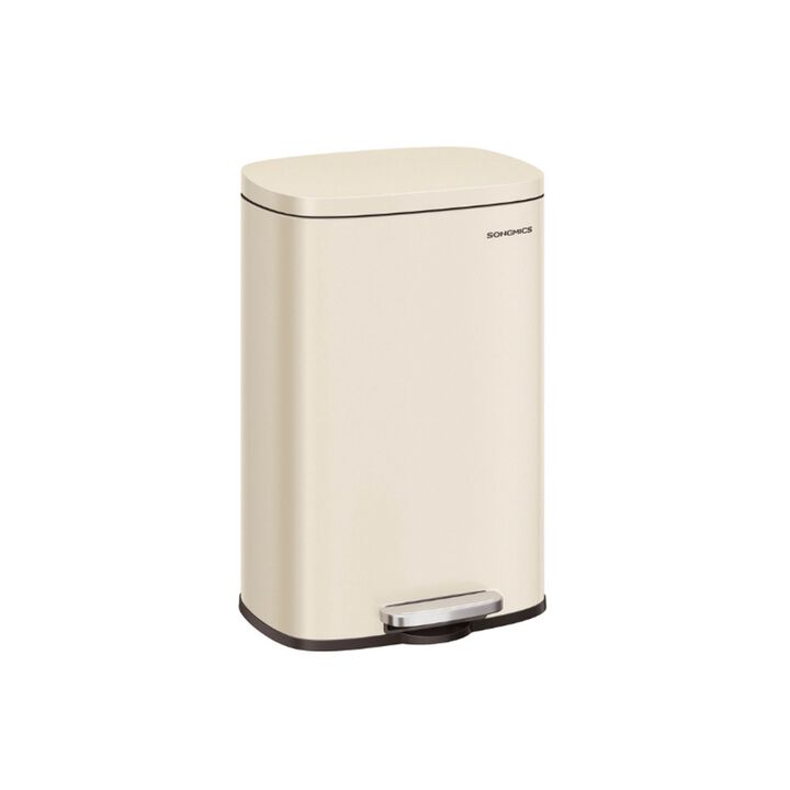 Kitchen Trash Can 13 Gallon – Step-On Garbage Bin in with Soft-Close Lid and Sturdy Foot Pedal