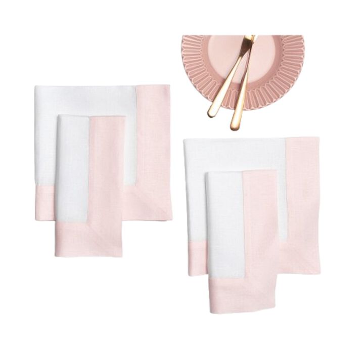 Solino Home 100% Pure Linen Dinner Napkins 20 x 20 Inch Set of 4 - Contempo