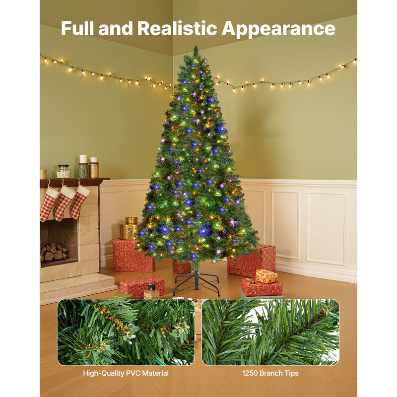 VEVOR Christmas Tree 6ft Xmas Tree with 330 Colorful LEDs & 11 Lighting Modes image number 2