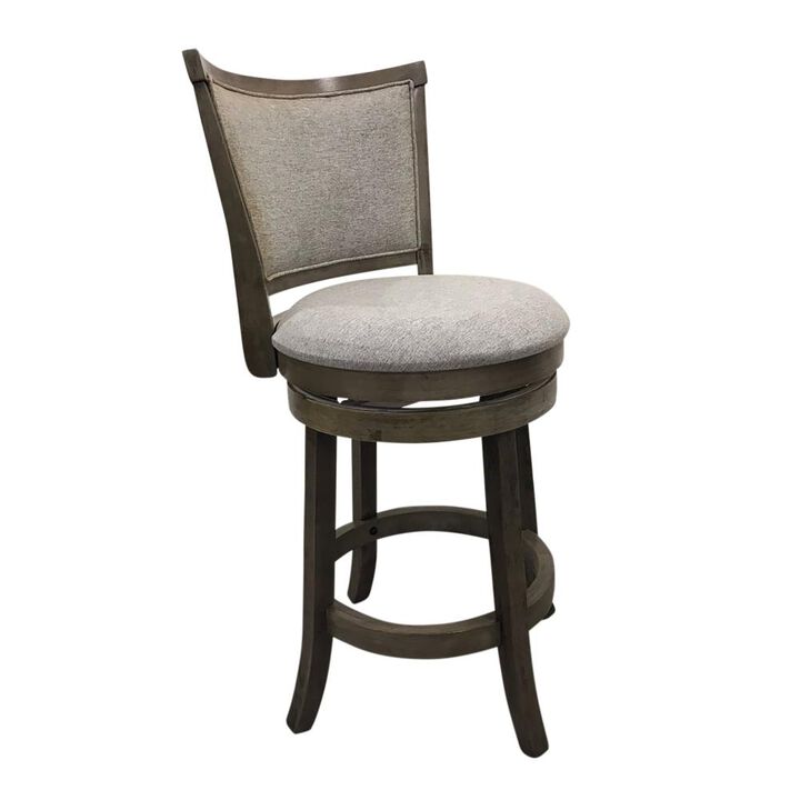 Carolina Living Upholstered Swivel Seat Barstool - Set of 2 - Gotham Grey - Grey Upholstery
