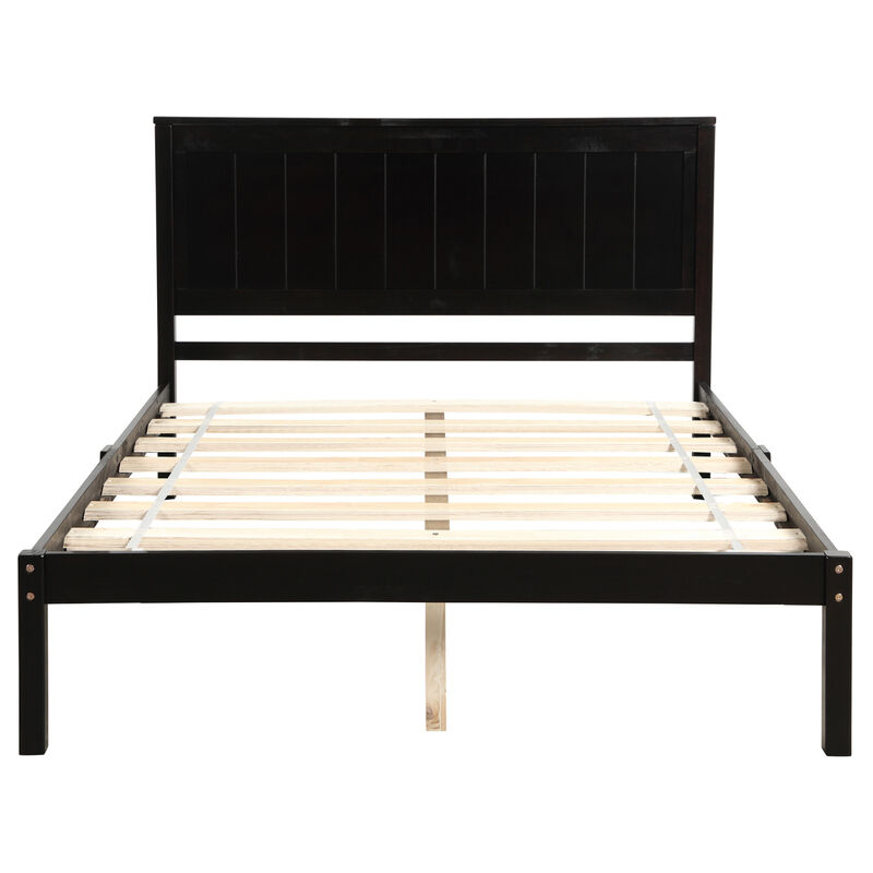 Platform Bed Frame with Headboard, Wood Slat Support, No Box Spring Needed, Full image number 0
