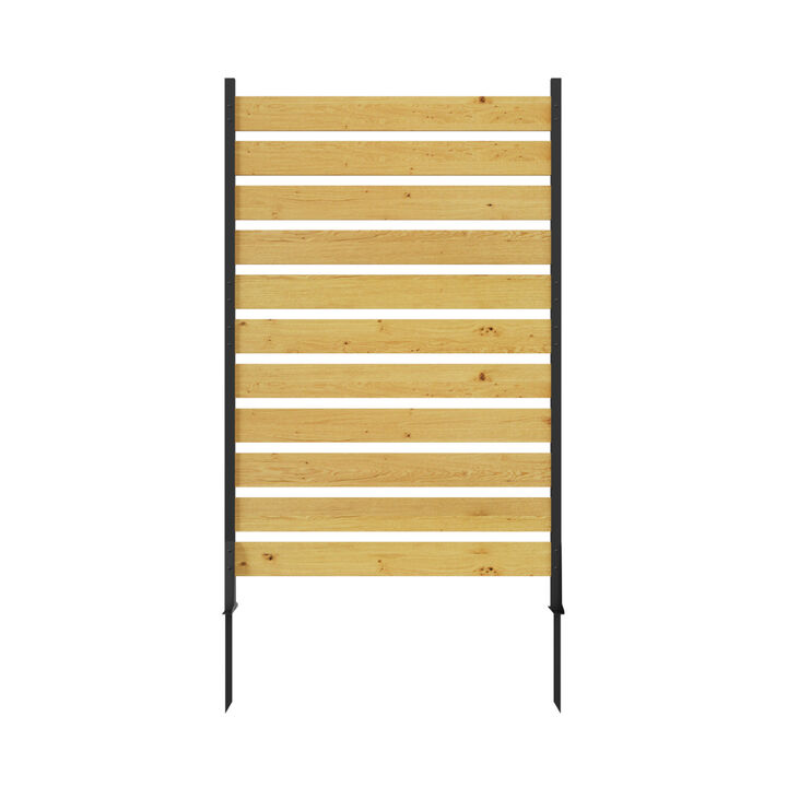 Cedar Wood Privacy Wall &ndash; Outdoor Screen Fence for Backyard Equipment & Trash