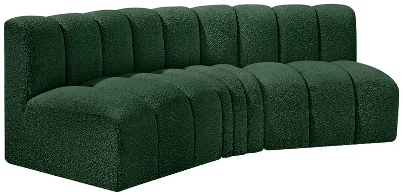 Meridian Furniture Arc Green Boucle Fabric Modular Sofa image number 4
