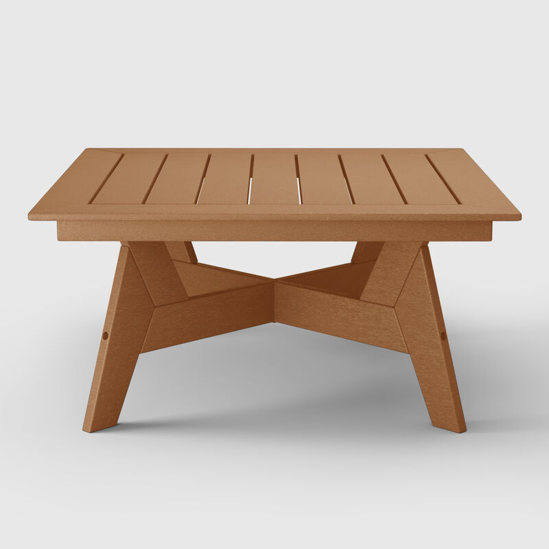 WestinTrends Modern Low Outdoor Patio Square HDPE Coffee Table