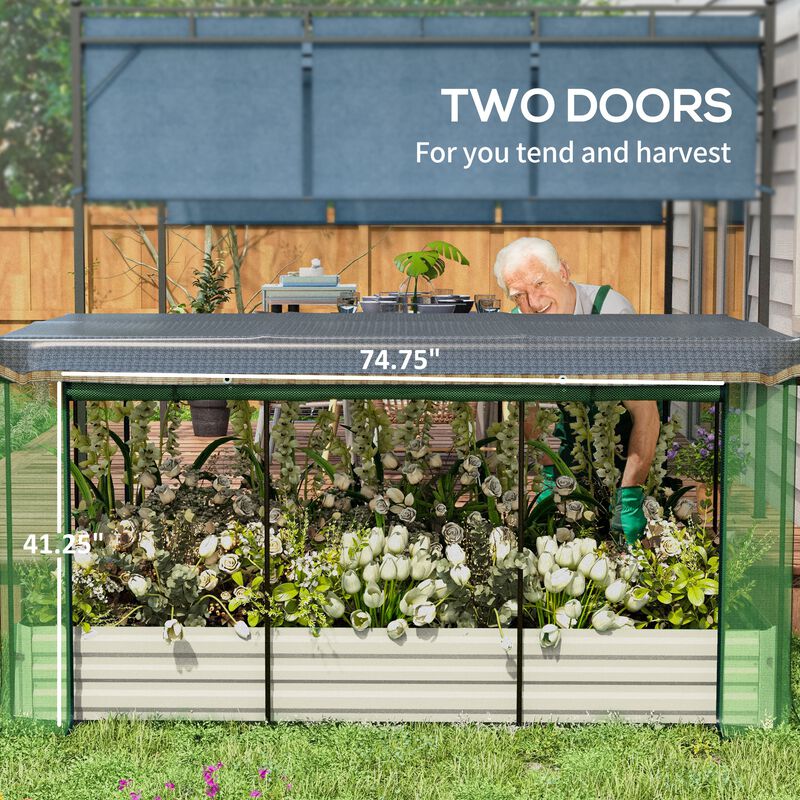 Hivvago Elevated Garden Bed with Protective Shade image number 5