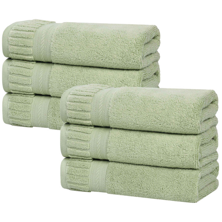 Soft Zero Twist Cotton Hand Towels 6 Pack Highly Absorbent Towels