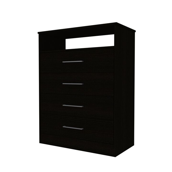 DEPOT E-SHOP Kiana 2 Piece Bedroom Set, Kairo Dresser + Capri Three Drawer Dresser, Black