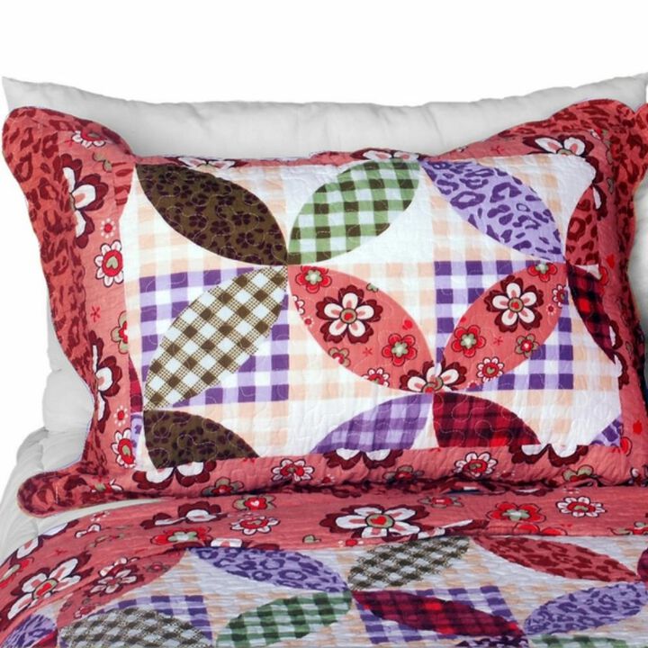 Vermicelli Quilted Cotton Printed Quilt Set Queen Size Temptation of an Angel Design Set
