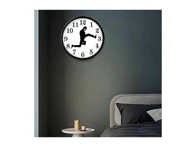 Glass Ministry Silly Walks Shape Hotel Wall Clock Silent Living Room Decor image number 2