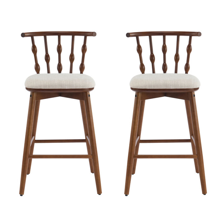 Christopher Knight Home Doria Modern Rubberwood Upholstered Barstools (Set of 2)