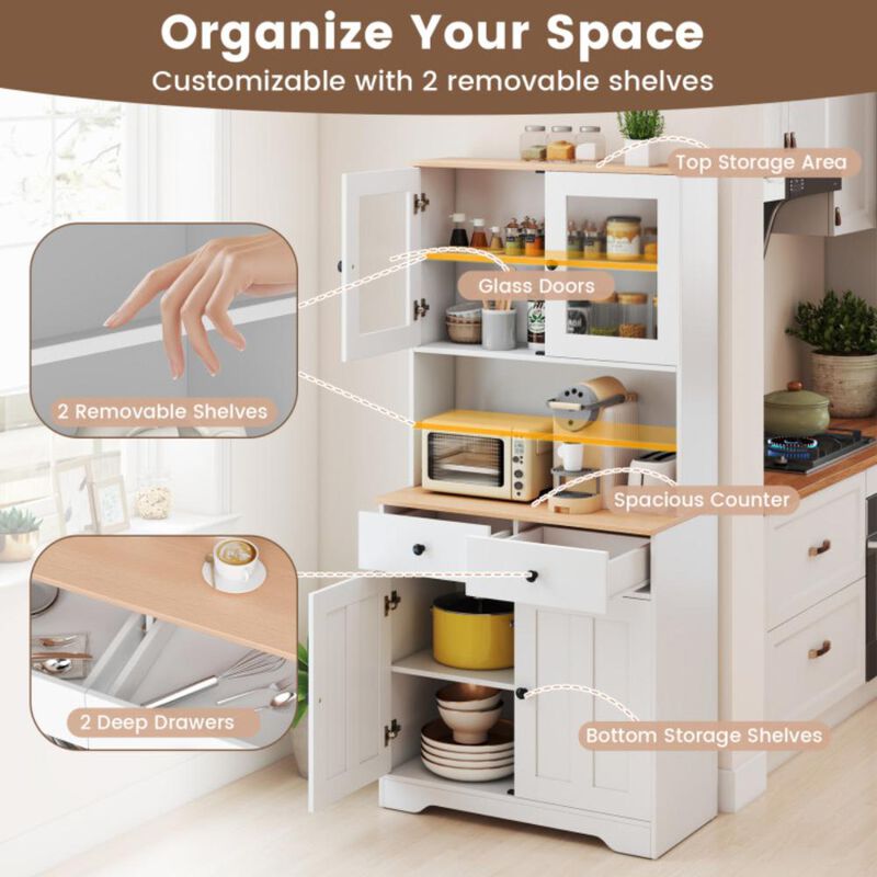 Hivvago Pantry Cabinet with 2 Removable Shelves