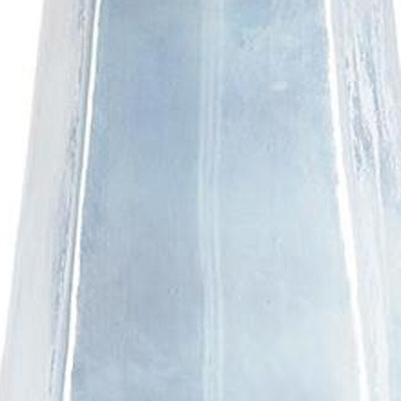 HomeRoots 20" Blue And Opal Glass Cylinder Table Vase image number 4