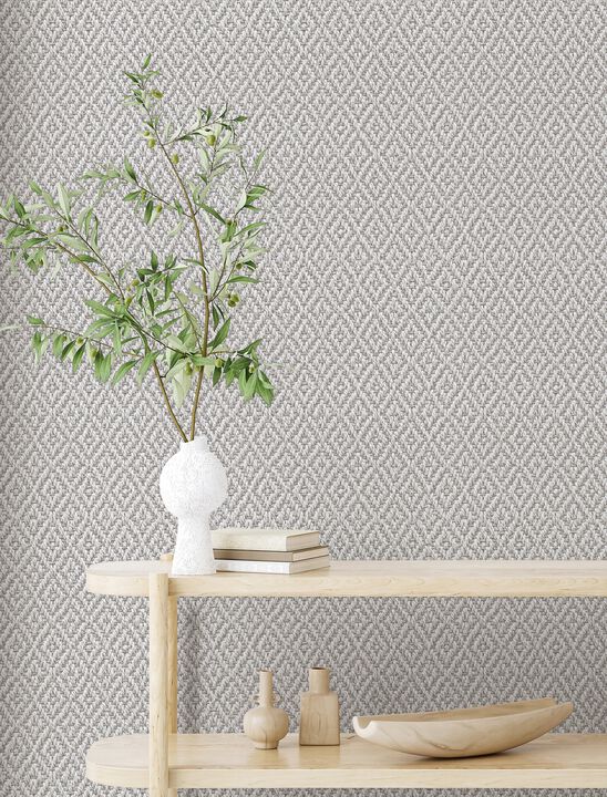 Flora Diamond Weave Silver Grey Wallpaper 47486