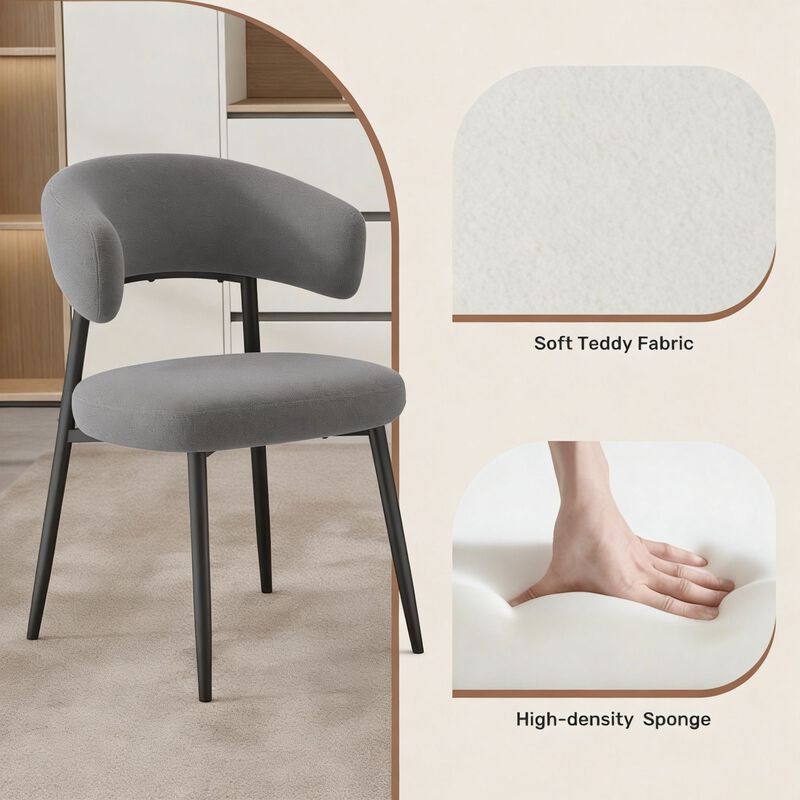 Modern Velvet Dining Chair Set of 4 image number 4