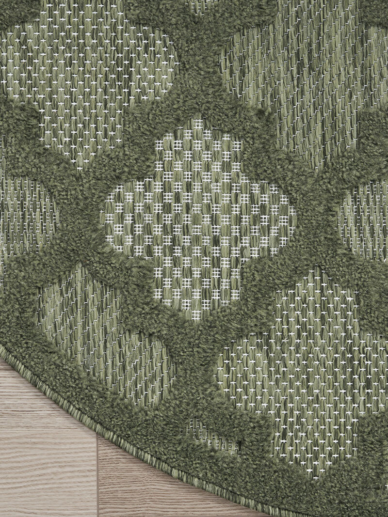 Easy Care NES01 Green 6' x Round Rug