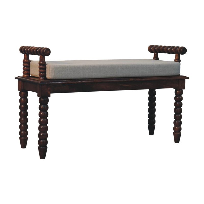 Solid Wood Spindle Cushioned Entryway Bench image number 3