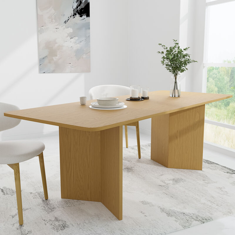 Brix 79V-Shaped Leg Square Wooden Dining Table