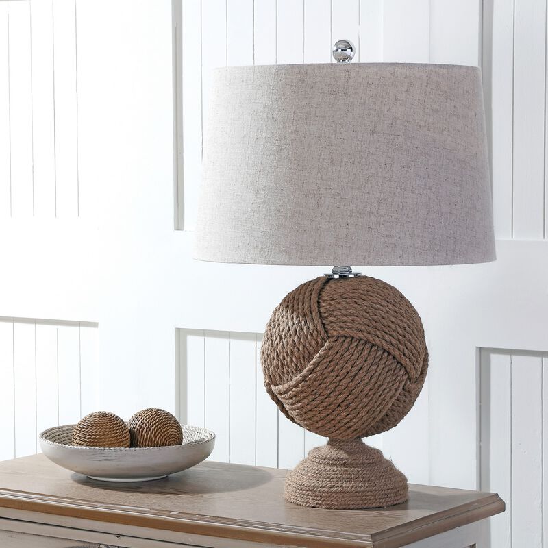 Monkey's Fist 24" Knotted Rope LED Table Lamp, Brown image number 5