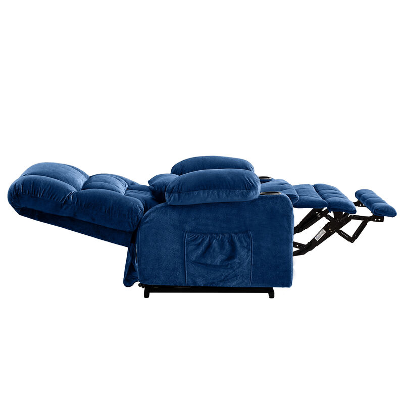Fabric Power Recliner with Massage and USB Port