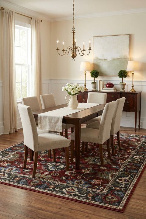 Hastings HA03V Red 3'10" x 5'5" Rug