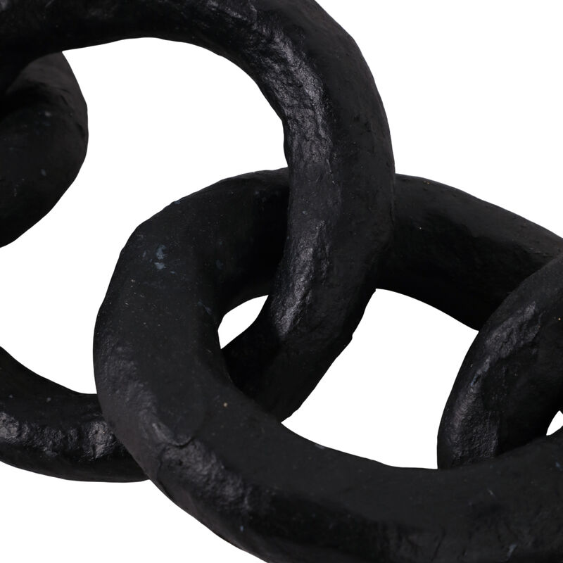 24x5" Paper Mache Chain Link Object, Black image number 4