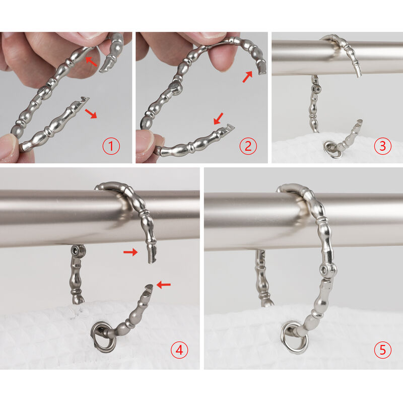 12-Piece Proof Zinc Shower Curtain Hooks with Closed Loop image number 7