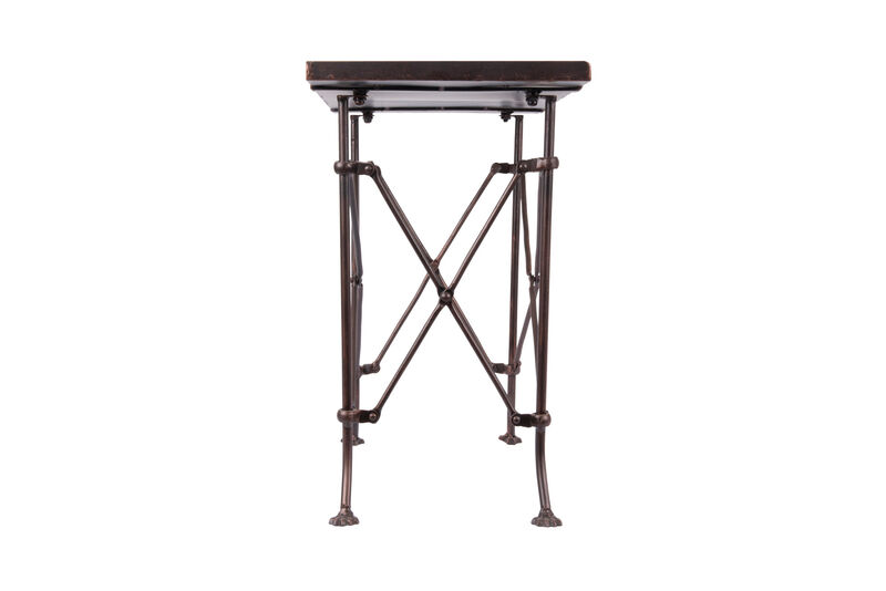 Vintage Rectangular Metal Side Table with Claw Sole Feet, Antique Bronze image number 5
