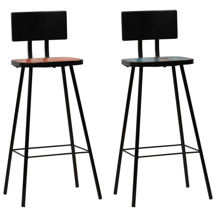 vidaXL Bar Stools 2 pcs Solid Reclaimed Wood