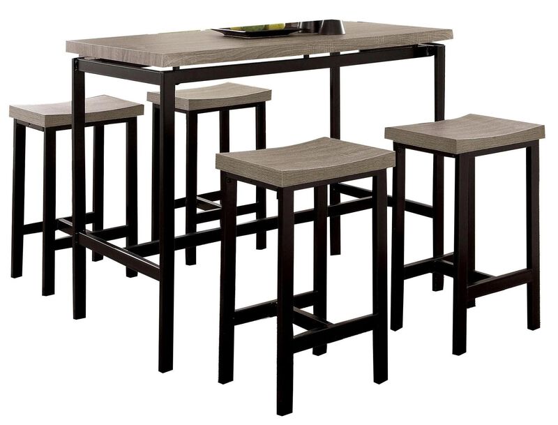 Streamdale 5 Piece Two Tone Counter Height Dining Table Set