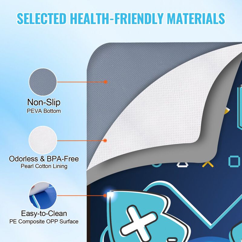 Musical Dance Play Mat for Kids, 8-Button Rhythm Dance Pad with Single & Two Player Modes-Blue image number 6