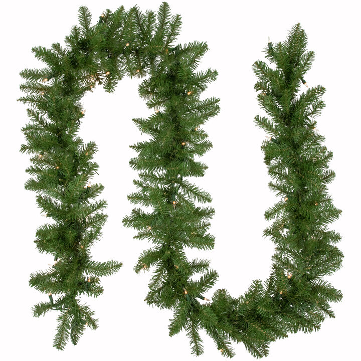 9' x 10" Pre-Lit Rockwood Pine Artificial Christmas Garland  Clear Lights