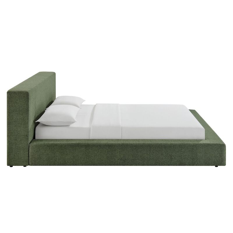 Luma Chenille Upholstered King Platform Bed Frame image number 4