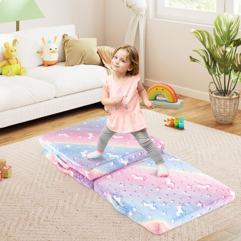 Hivvago Foldable Floor Mattress for Kids with Washable Flannel Cover