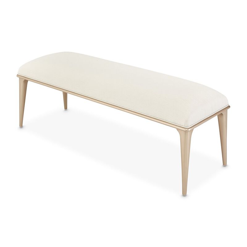 Michael Amini La Rachelle Bed Bench - Icicle/Champagne